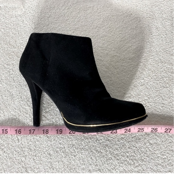 Call It Spring Black Ankle Boots With Gold Trim 8 - Picture 15 of 15